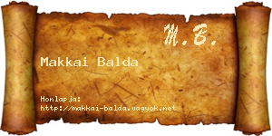 Makkai Balda névjegykártya